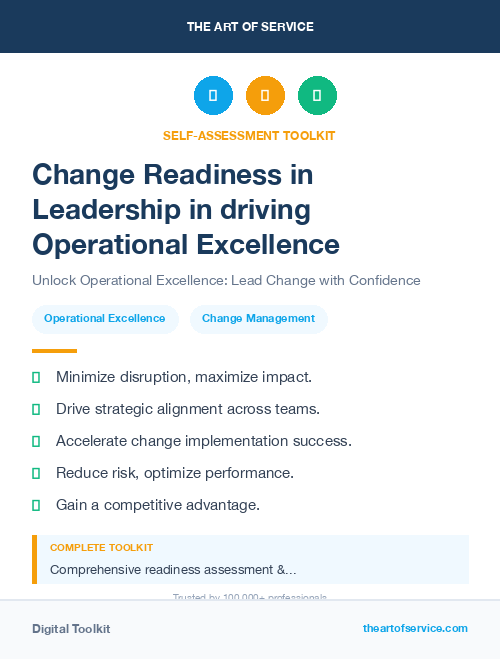 Change Readiness in Leadership in driving Operational Excellence