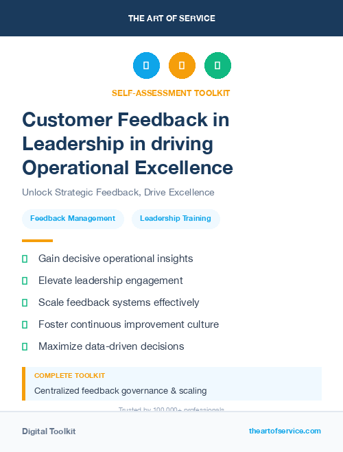 Customer Feedback in Leadership in driving Operational Excellence