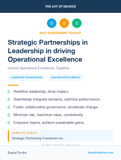 Strategic Partnerships in Leadership in driving Operational Excellence