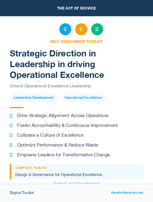 Strategic Direction in Leadership in driving Operational Excellence