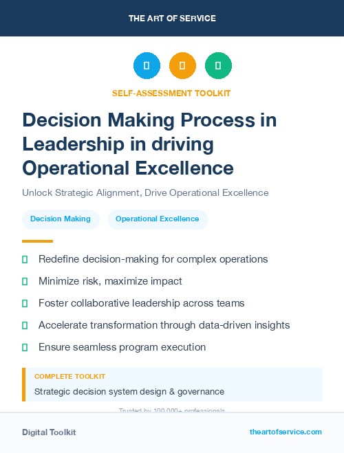Decision Making Process in Leadership in driving Operational Excellence