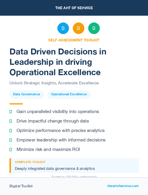 Data Driven Decisions in Leadership in driving Operational Excellence