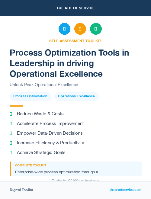 Process Optimization Tools in Leadership in driving Operational Excellence