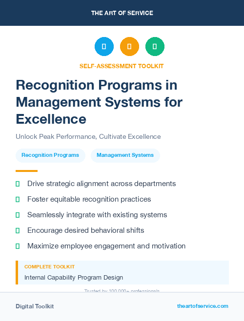 Recognition Programs in Management Systems for Excellence