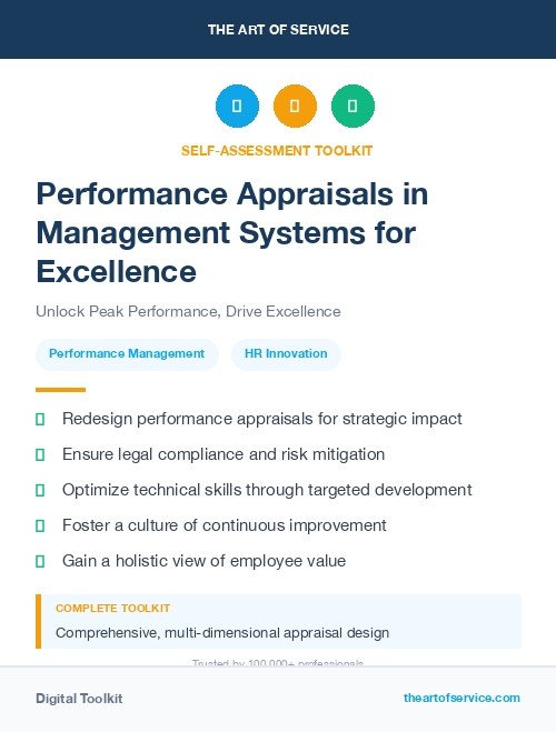 Performance Appraisals in Management Systems for Excellence