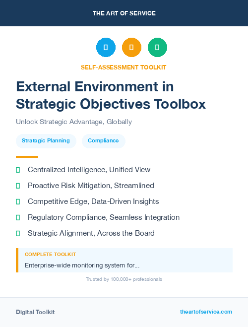 External Environment in Strategic Objectives Toolbox