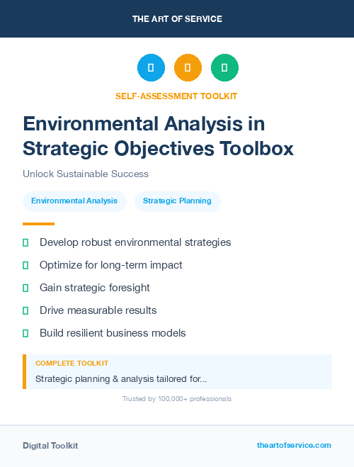 Environmental Analysis in Strategic Objectives Toolbox