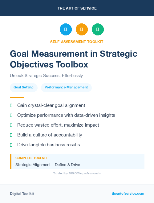 Goal Measurement in Strategic Objectives Toolbox