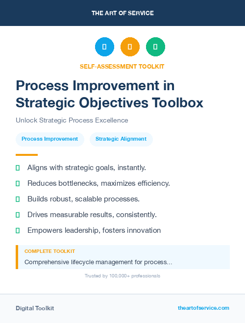 Process Improvement in Strategic Objectives Toolbox