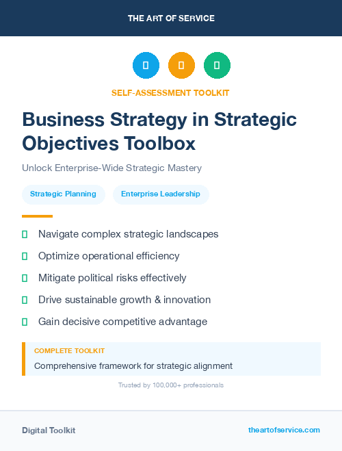 Business Strategy in Strategic Objectives Toolbox