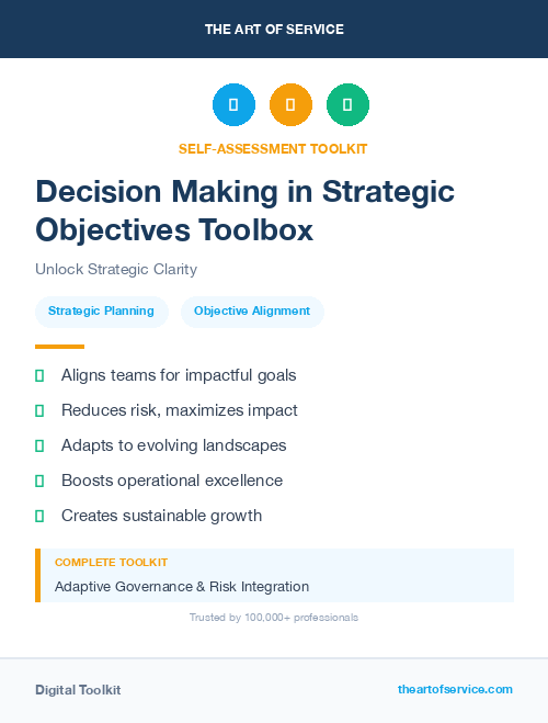 Decision Making in Strategic Objectives Toolbox