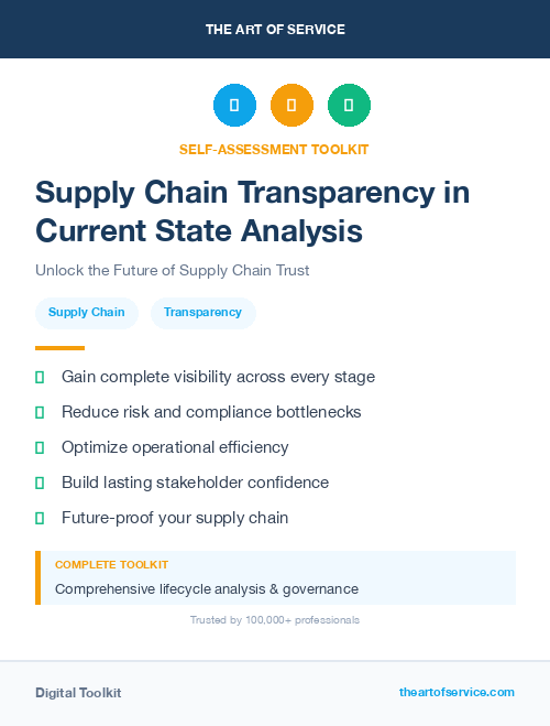 Supply Chain Transparency in Current State Analysis