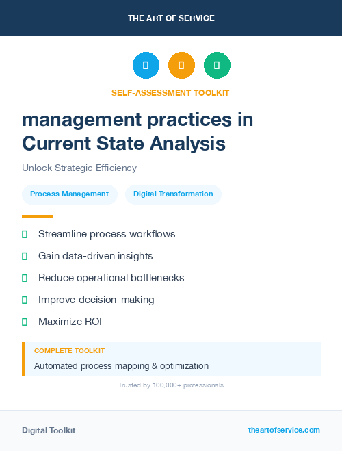 management practices in Current State Analysis
