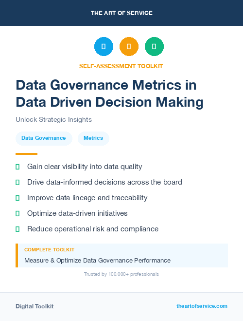 Data Governance Metrics in Data Driven Decision Making