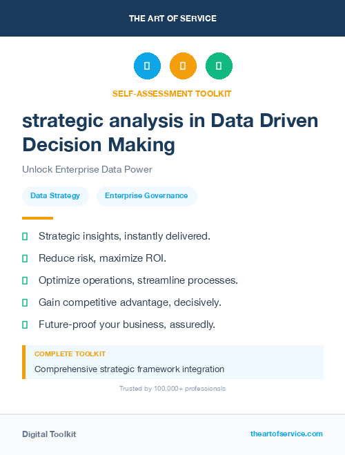 strategic analysis in Data Driven Decision Making