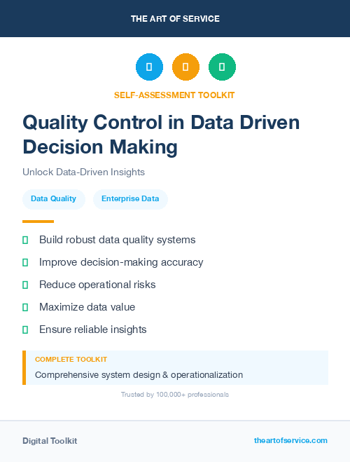 Quality Control in Data Driven Decision Making