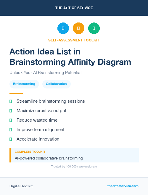 Action Idea List in Brainstorming Affinity Diagram