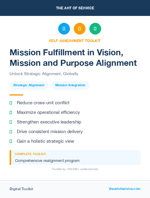 Mission Fulfillment in Vision, Mission and Purpose Alignment
