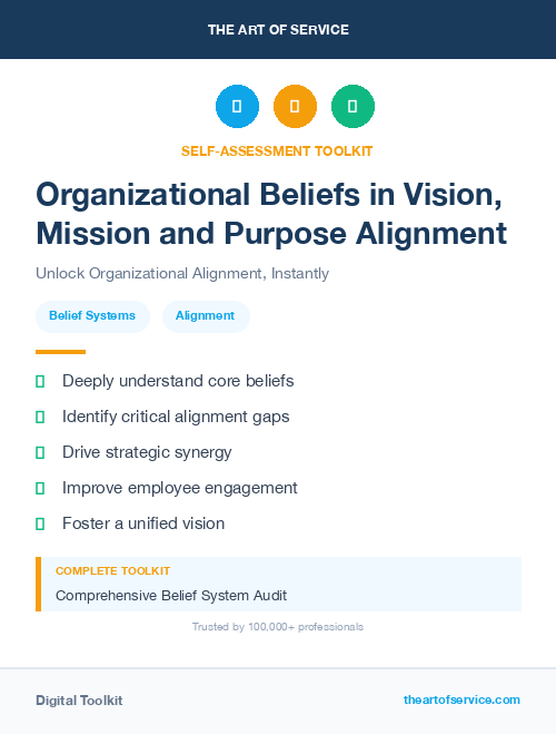Organizational Beliefs in Vision, Mission and Purpose Alignment
