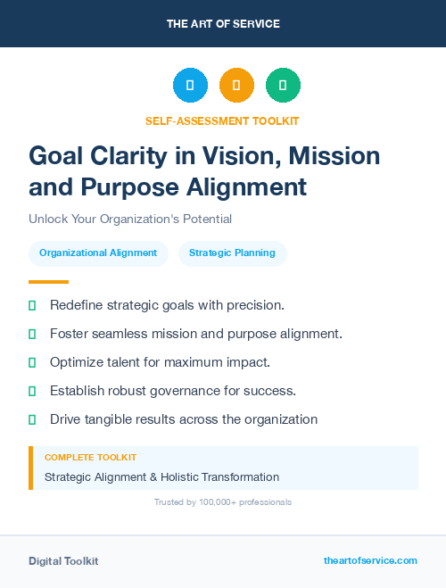 Goal Clarity in Vision, Mission and Purpose Alignment