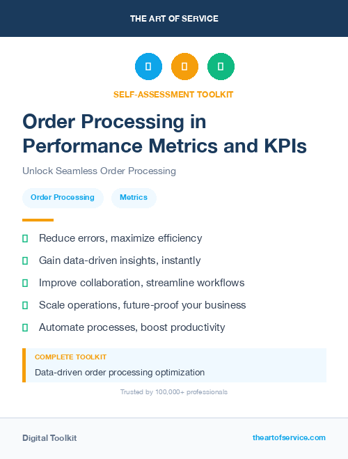 Order Processing in Performance Metrics and KPIs