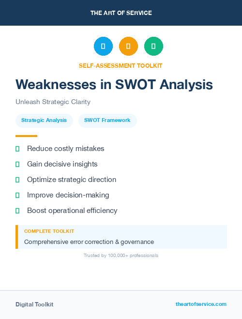 Weaknesses in SWOT Analysis