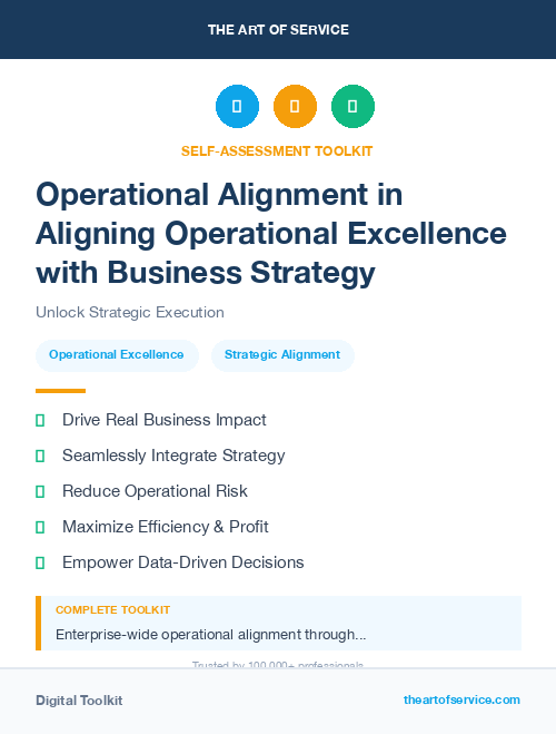 Operational Alignment in Aligning Operational Excellence with Business Strategy