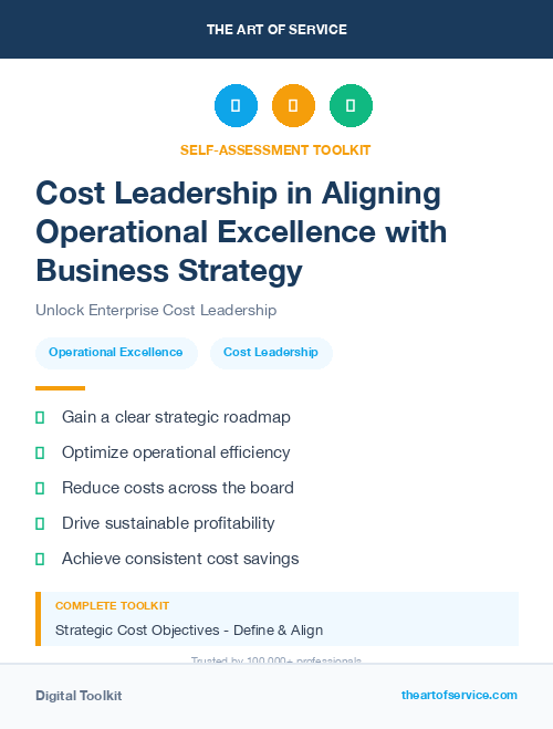 Cost Leadership in Aligning Operational Excellence with Business Strategy