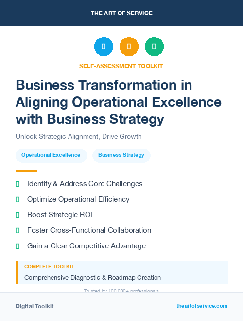 Business Transformation in Aligning Operational Excellence with Business Strategy