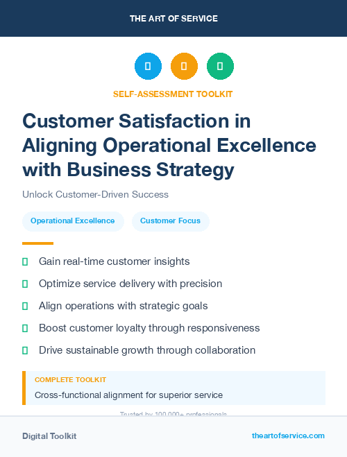 Customer Satisfaction in Aligning Operational Excellence with Business Strategy