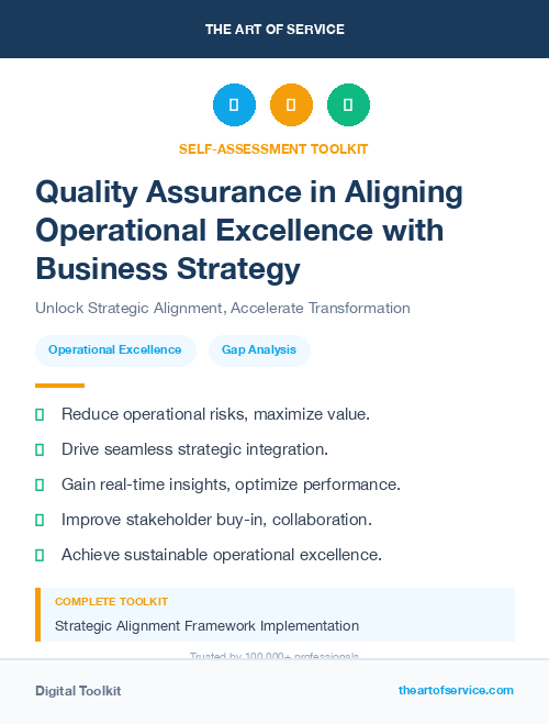 Quality Assurance in Aligning Operational Excellence with Business Strategy