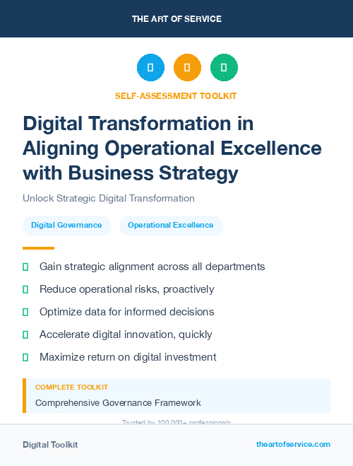 Digital Transformation in Aligning Operational Excellence with Business Strategy