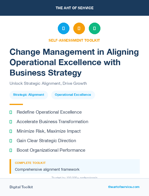 Change Management in Aligning Operational Excellence with Business Strategy