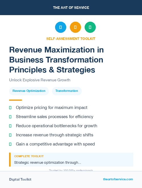 Revenue Maximization in Business Transformation Principles & Strategies