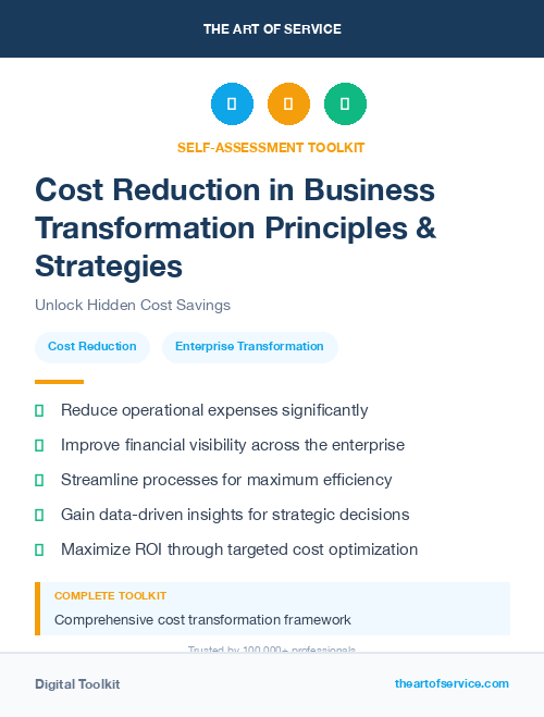 Cost Reduction in Business Transformation Principles & Strategies