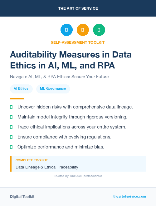 Auditability Measures in Data Ethics in AI, ML, and RPA