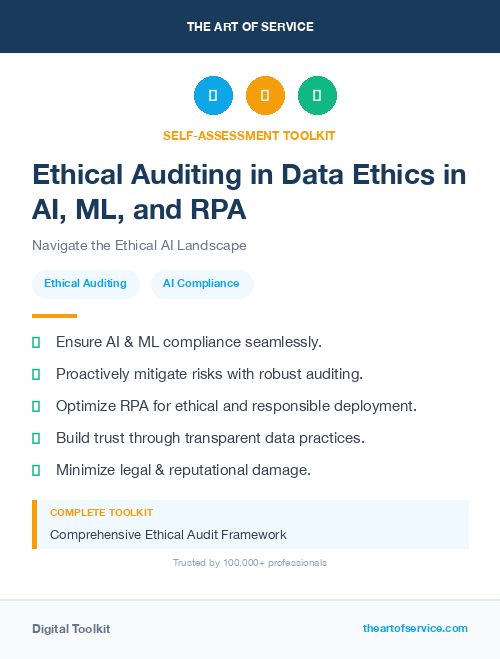 Ethical Auditing in Data Ethics in AI, ML, and RPA