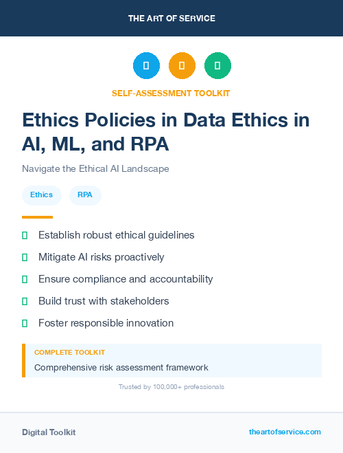 Ethics Policies in Data Ethics in AI, ML, and RPA