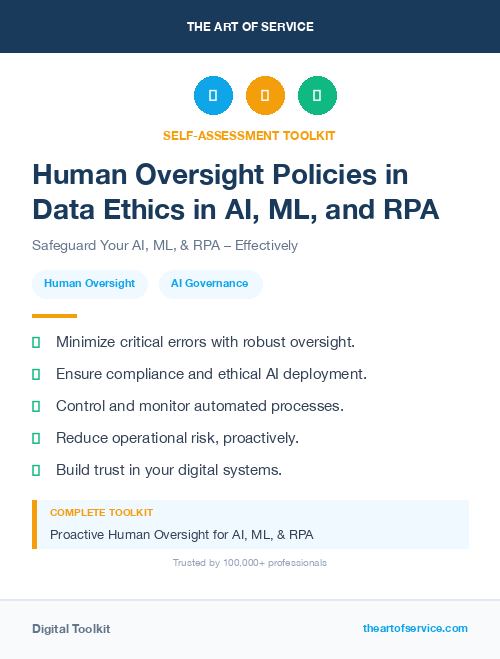 Human Oversight Policies in Data Ethics in AI, ML, and RPA
