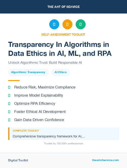 Transparency In Algorithms in Data Ethics in AI, ML, and RPA