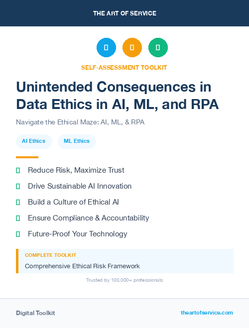 Unintended Consequences in Data Ethics in AI, ML, and RPA
