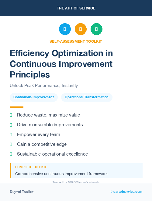 Efficiency Optimization in Continuous Improvement Principles