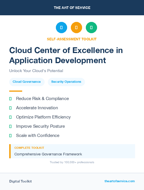 Cloud Center of Excellence in Application Development