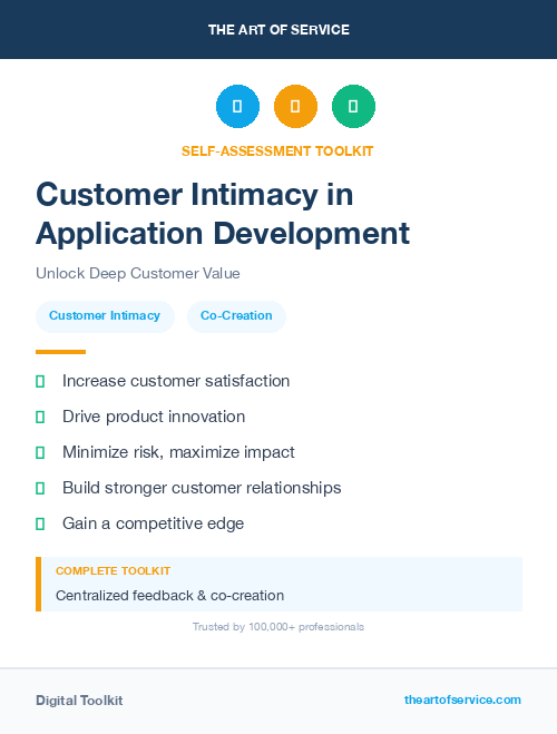 Customer Intimacy in Application Development