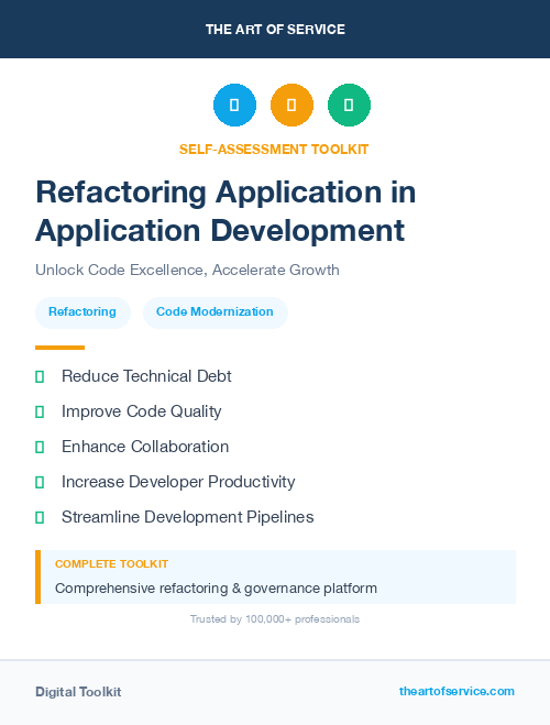 Refactoring Application in Application Development