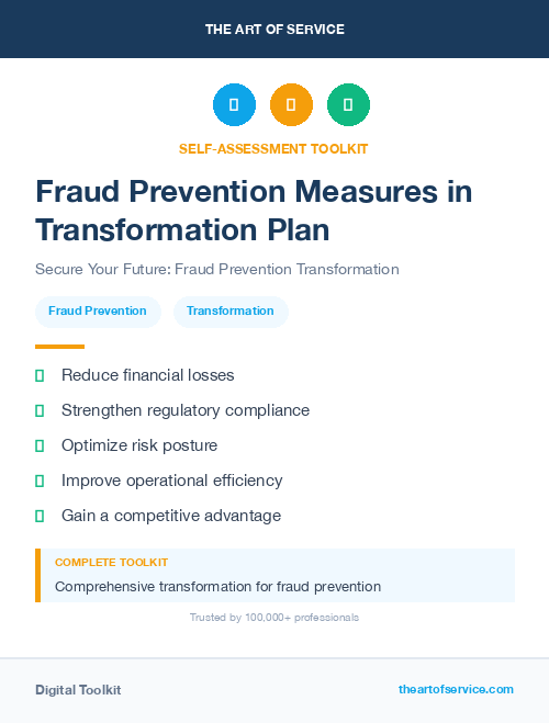 Fraud Prevention Measures in Transformation Plan