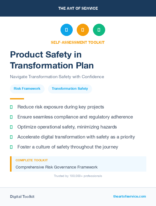 Product Safety in Transformation Plan