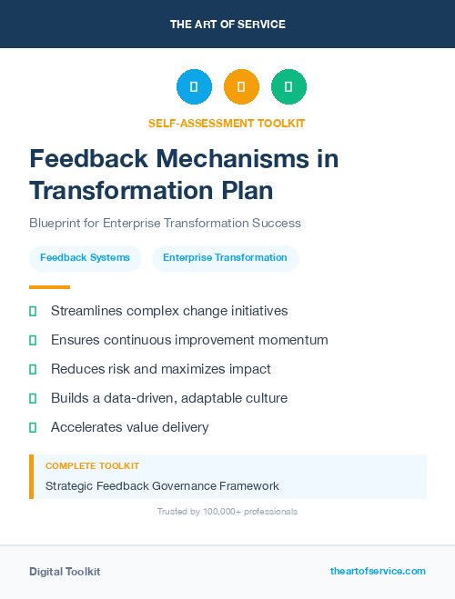 Feedback Mechanisms in Transformation Plan