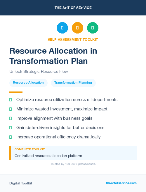 Resource Allocation in Transformation Plan