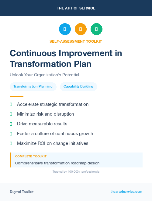 Continuous Improvement in Transformation Plan